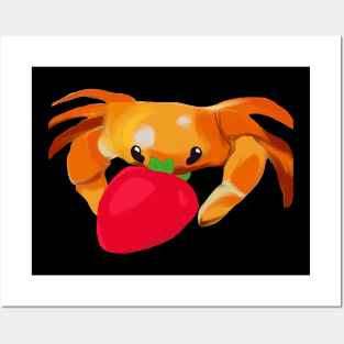 Crab Eating a Strawberry Posters and Art